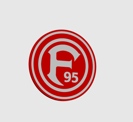 fortuna duesseldorf coaster by 3dprintcess household decor deutschland germany german bundesliga zweite zwote dfb dfl liga fussball soccer football logo wappen sign 3d print model - Mito3D