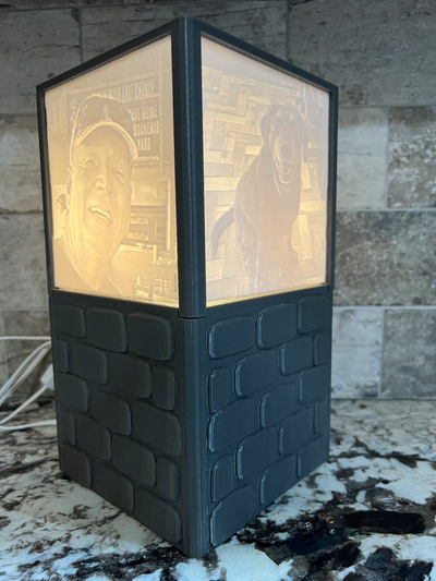 lithophane lampe intérieur extérieur by chapitre ménage décor léopard lithobox lithocube litho photo image animal compagnie génial cadeau idée solaire mémorial jardin éclairage 3d print model - Mito3D