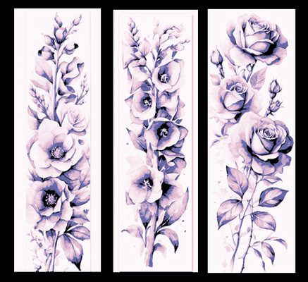 einstellen of 3 lesezeichen lila rosa blumen rosen by abonnieren kunst 2d rose buch marker kennzeichen hutschmiede 3d print model - Mito3D