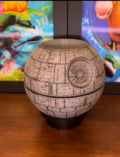 death star plant pot remixed by eneo3d household decor wars 3d print model - Mito3D