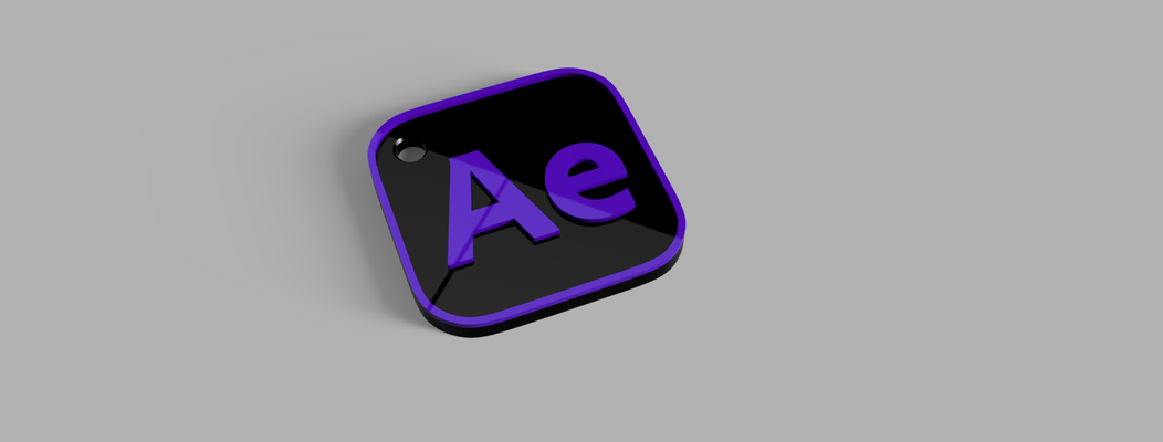 effects keychain by creativity lab art signs & logos adobe adobee adobi adobeaftereffects graphic designer funny meme gadget 3d print model - Mito3D