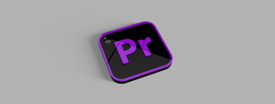 prima pro portachiavi by creatività laboratorio arte segni loghi premierepro premierepp pemierepro pr adobe adoby adobe adobi adobepremiere adobepremierepro video modifica creatore logo film regia direttore dirette diretto 3d print model - Mito3D