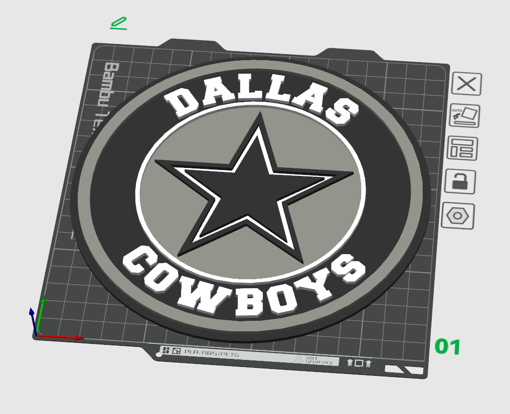 dallas cowboys plakette by el jefe kunst zeichen logos logo fußball 3D print model - Mito3D