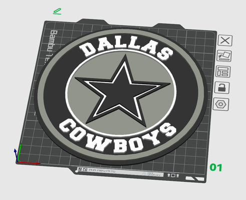 dallas cow boys plaque by el jefé art panneaux logos signe logo football 3d print model - Mito3D