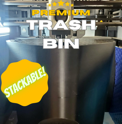 empilhável filamento lixo desperdício bin by fusion3d 3d impressora acessórios bambu cocô chute armazenamento x1 carbono reciclar pilha ampla pesado dever 3d print model - Mito3D