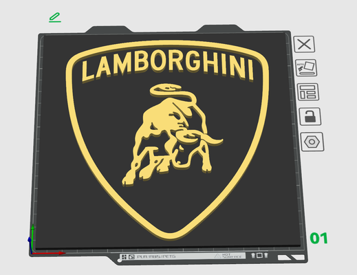 lamborghini logo plakette by el jefe kunst zeichen logos autos lambo 3d print model - Mito3D