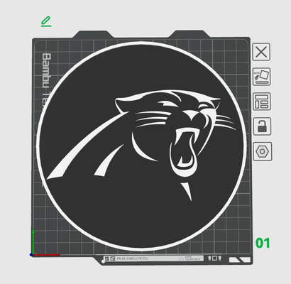 panther's logo plaque by el jeffe art signs & logos panthers panther sports 3d print model - Mito3D