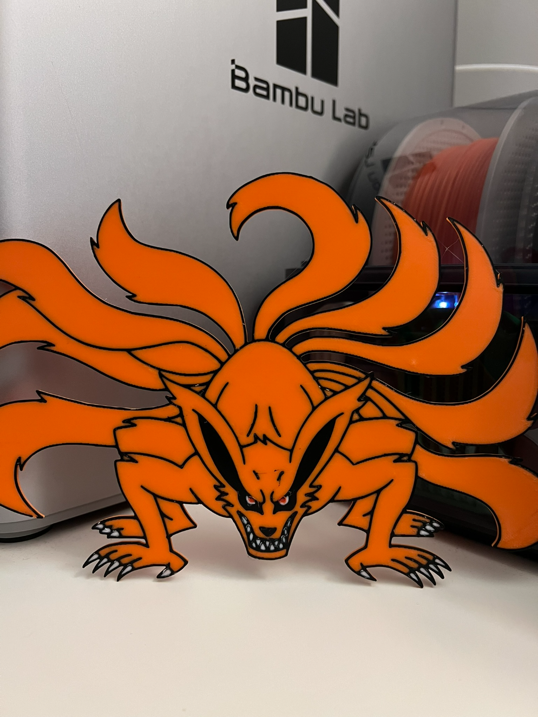 naruto kurama by salvi fibra arte 2d shippuden narutoshippuden magnete 3D print model - Mito3D