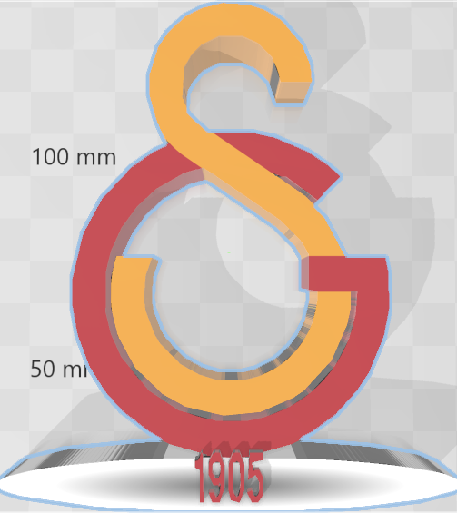 galatasaray logo by s yukselyilmaz arte segni loghi 3dlogo 3D print model - Mito3D