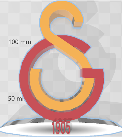 galatasaray logo by s yukselyilmaz arte segni loghi 3dlogo 3d print model - Mito3D