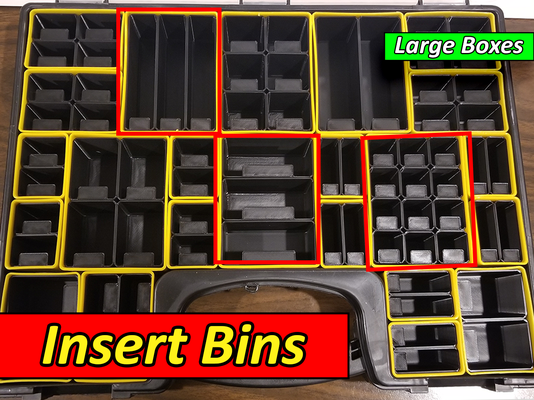 harbor freight parts bin inserts - large medium boxes remixed by themakersphere tools organizers harborfreight storage box storagecontainer case organizer partsbin 3d print model - Mito3D