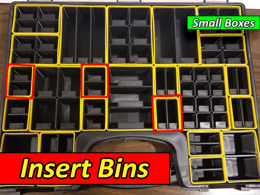 harbor freight parts bin inserts - small boxes remixed by themakersphere tools organizers harborfreight storage box case storagecontainer organizer partsbin 3d print model - Mito3D