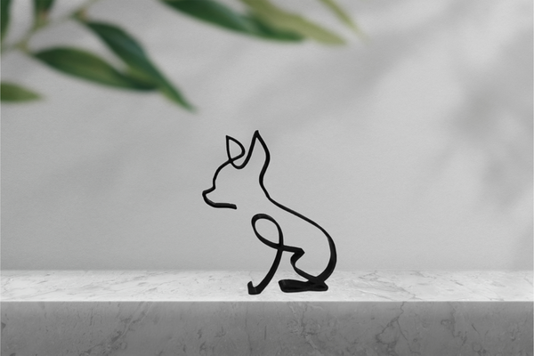 minimalist chihuahua sanat ruhani heykel by brad ev halkı dekor miniamlisit köpek 3d print model - Mito3D