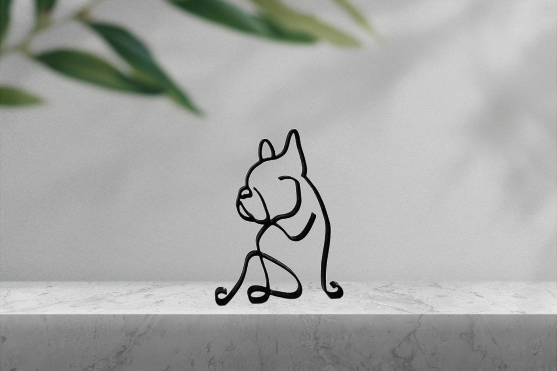 minimalista francese bulldog arte etereo frenchie statua by brad domestico arredamento casa 3D print model - Mito3D