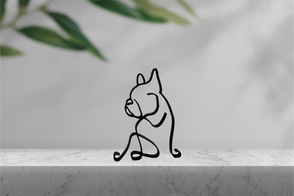 minimalista francese bulldog arte etereo frenchie statua by brad domestico arredamento casa 3d print model - Mito3D