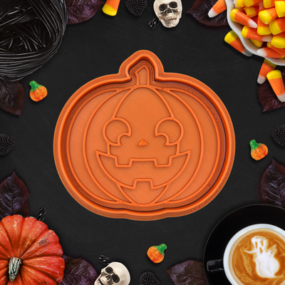 halloween citrouille mignonne biscuit coupeur timbre by indibles loisir diy biscuits coupeurs noël argile pâte cuisson play doh 3d print model - Mito3D