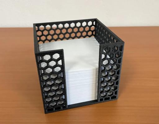 note block stand - honeycomb design by argicz household office holder paper 3d print model - Mito3D