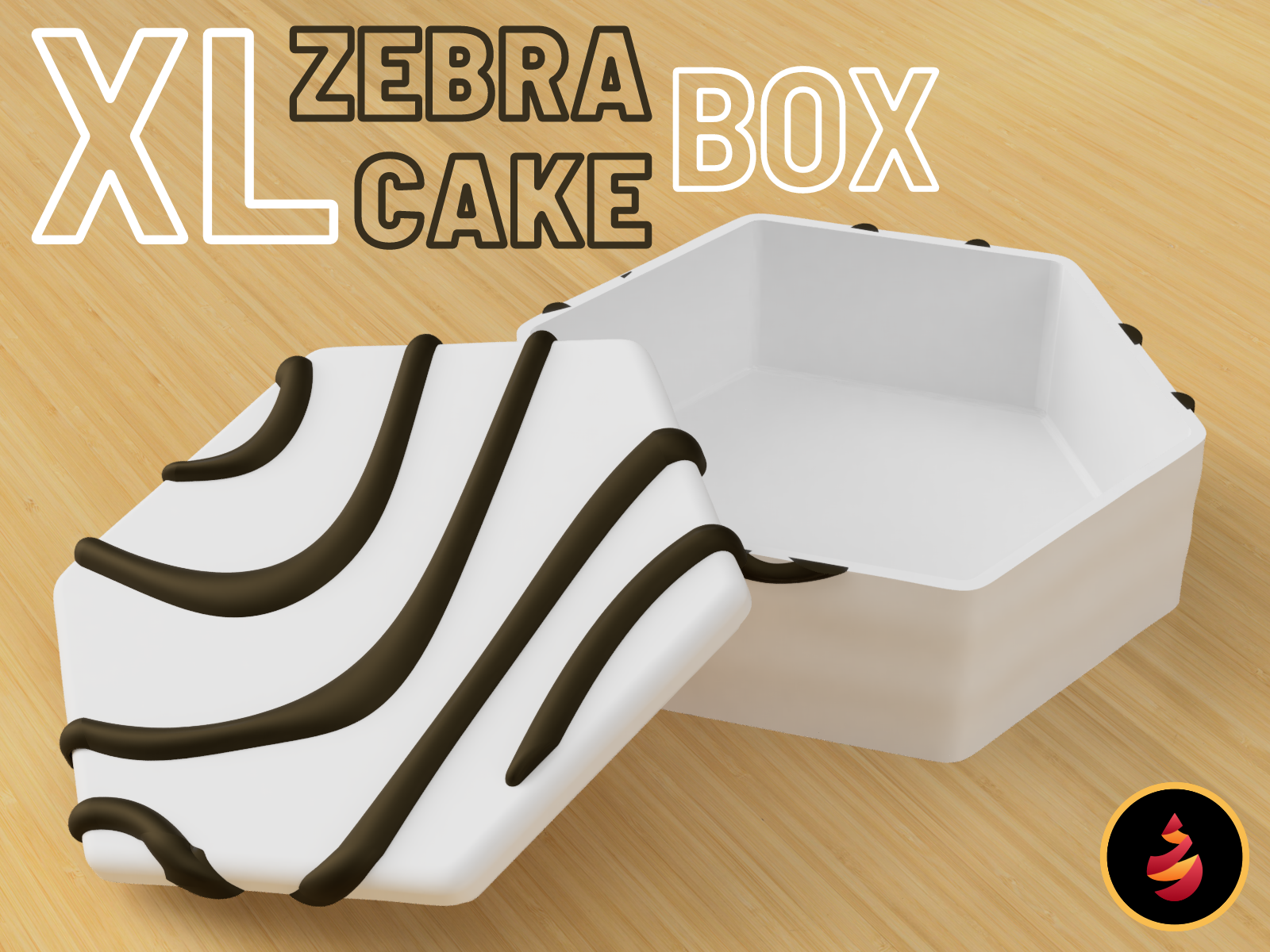 xl zebra torta scatola by jamestheprinter utensili organizzatori torte littledebbie snackcakes merenda zebrate 3D print model - Mito3D