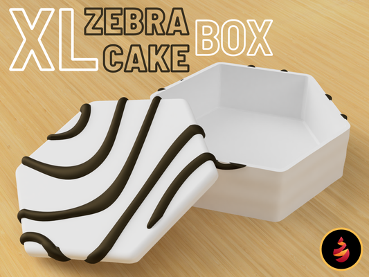 xl zebra bolo caixa by jamestheprinter ferramentas organizadores bolos pequenadebbie lanches lanche 3d print model - Mito3D