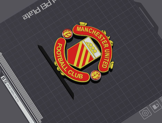 manchester unidos logotipo 1970 1973 tabela ficar pé by 5kyrunn3r arte sinais logotipos manu fabricar liga inglaterra placa futebol futebol vermelho demonios ams pronto 3d print model - Mito3D