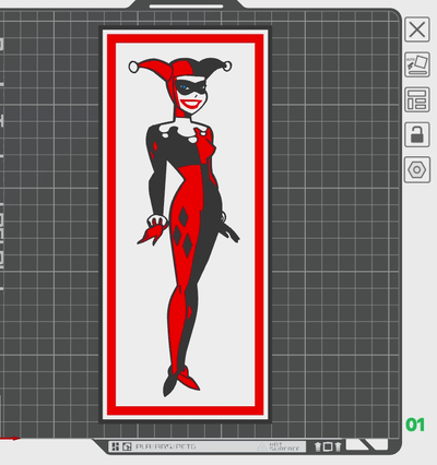 harley quinn lightbox by downeast3d art signs & logos batman harleyquinn joker 3d print model - Mito3D