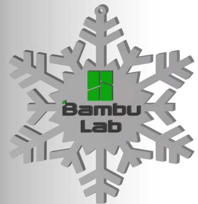 bambu laboratoire neige flocon by zdeny3d art panneaux logos flocons bambulab logo 3d print model - Mito3D