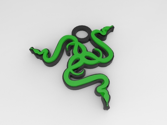 razer keychain by stepank tools gadgets logo game gaming key accessories 3d print model - Mito3D