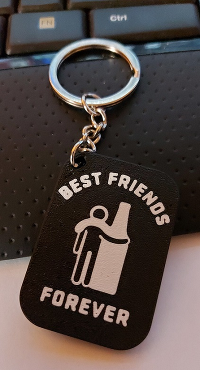 friends forever keychain multicolor by bruno72 art signs & logos logo print bff fun 3d print model - Mito3D