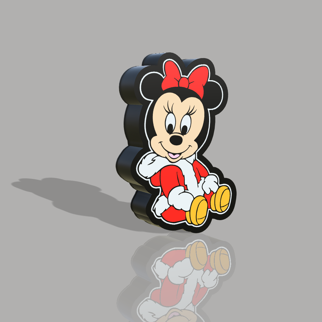 minnie bambino natale luce scatola by minestra 3d domestico arredamento disney topolino lamo lightbox regalo giocattolo guidato 3D print model - Mito3D