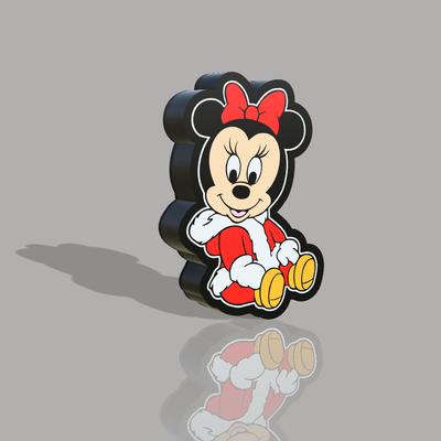 minnie baby christmas light box by zupa 3d household decor disney mickey lamo lightbox child gift toy led 3d print model - Mito3D