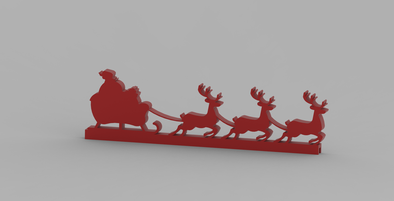 santa's sleigh reindeer christmas decoration by ronan farrell household decor santa 3d print model - Mito3D