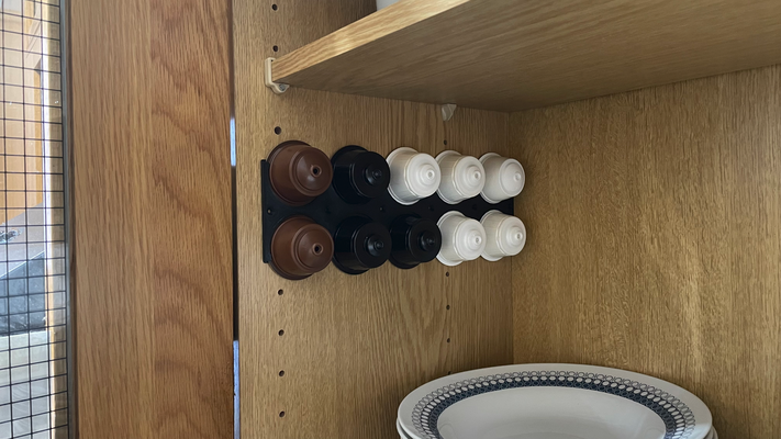 dg coffee capsule space saver by square spool tools organizers pla dolcegusto saving slide in 3d print model - Mito3D