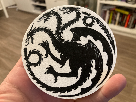 game of thrones - targaryen coaster by jakubhroch art signs & logos 3d print model - Mito3D