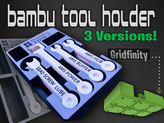 bambu tool set holder - 3 versions gridfinity remixed by k2 kevin 3d printer parts bambulab box tools hex toolset bambutools bambuams ams bambux1carbon bambup1s organizer organizerbox 3d print model - Mito3D