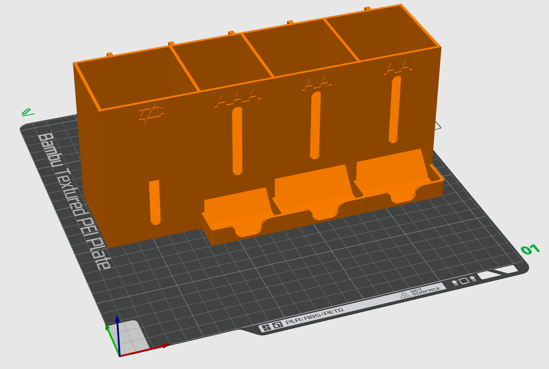 battery holder 4 aa aaa discharged remixed by jezlej tools organizers orgainizer bateries rechargeable 3D print model - Mito3D