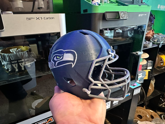 seahawk futbol kask yeniden karıştırılmış by duman kafesi hobi kendin yap spor açık havada seahawks 3d print model - Mito3D