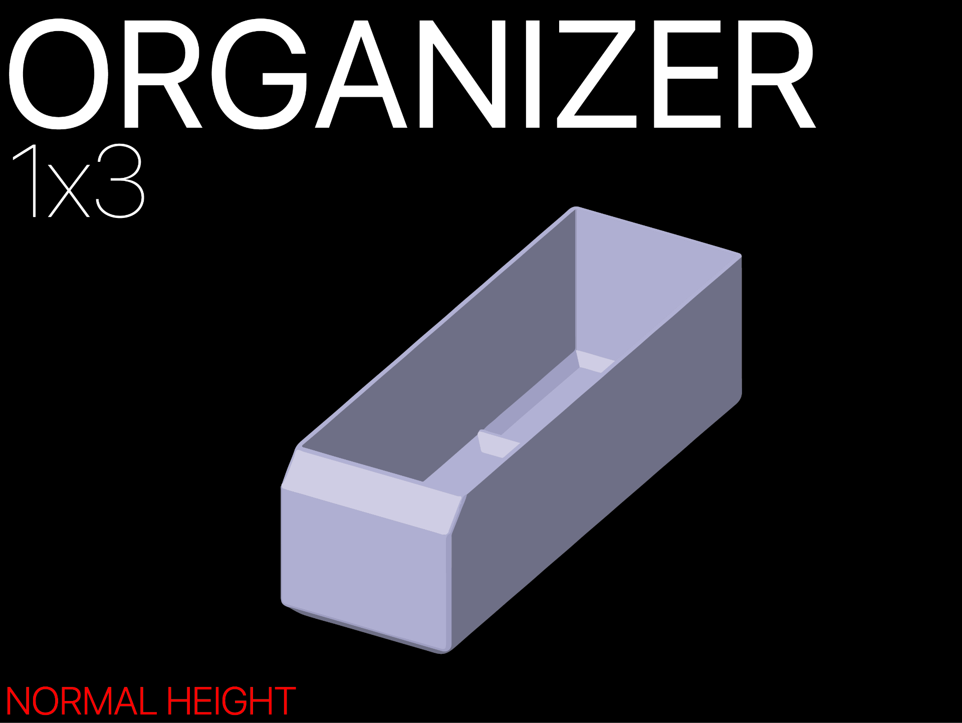 organizador 1x3 55 mm rede by voo ferramentas organizadores caixa armazenamento ordenar classificador partes hardware bin gridfinity 3D print model - Mito3D