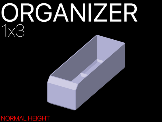 organizador 1x3 55 mm rede by voo ferramentas organizadores caixa armazenamento ordenar classificador partes hardware bin gridfinity 3d print model - Mito3D