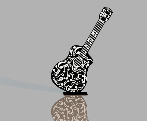 guitarra estante soporte multicolor 40min by tronicpixel arte esculturas escultura música musik pokal trofia 3d print model - Mito3D