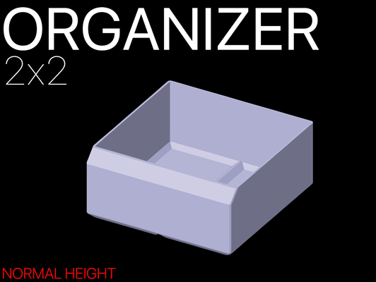 organizador 2x2 55 mm cuadrícula by vuelo herramientas organizadores caja almacenamiento ordenar clasificador partes hardware compartimiento gridfinity 3d print model - Mito3D