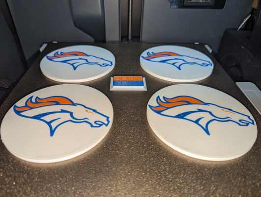 denver broncos bebida porta copos suporte by gráfica casa festividades montanha russa caddie 3d print model - Mito3D