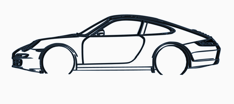 porsche 997 silhouette by dutchapple4life art 2d 3d print model - Mito3D