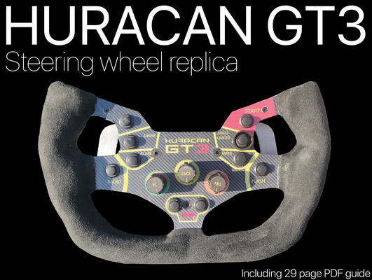 lamborghini huracan gt3 steering wheel replica sim racing by flugtn hobby & diy project guide quick release 3d print model - Mito3D