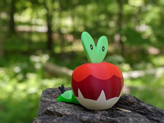 applin pokémon multicor by 3dprintdogs arte esculturas dragão maçã pokemongo relva abanar appletun 3d print model - Mito3D