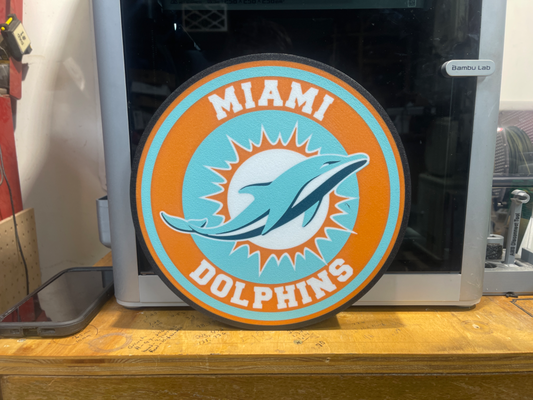 miami dolphins lightbox by websters creations art signs & logos light box led football sports 3d print model - Mito3D