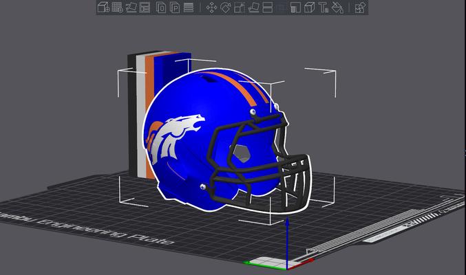 denver bronco futebol capacete remixado by fumante passatempo faça esporte ar livre broncos nfl 3d print model - Mito3D