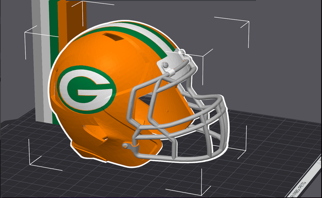 yeşil defne paketleyiciler kask yeniden karıştırılmış by duman kafesi hobi kendin yap spor açık havada futbol nfl 3d print model - Mito3D