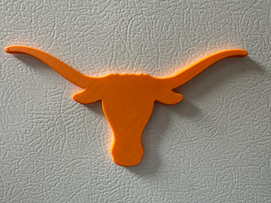 texas longicorne by kelz art panneaux logos football mascotte université aimant logo emblème badge 3d print model - Mito3D