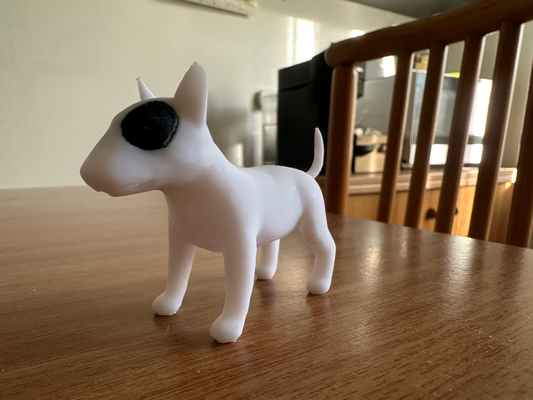 stier terrier schwarz weiß neu gemischt by manfredierre kunst skulpturen hund bullterrier zubehör stock tier niedlich haustier 3d print model - Mito3D