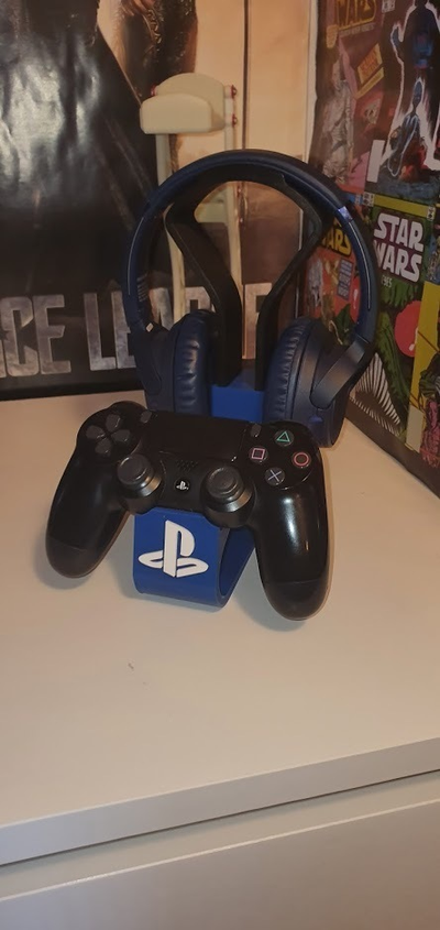 ps4 stand headsets by smart3d gabriel gomes hobby & diy music gaming gamer setup controller ps5 haeadsets haeadset 3d print model - Mito3D